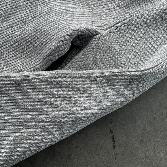 Vintage Y2k Silver Grey Embellished Knit Longsleeve Rhinestone Women's Blouse S - Picture 4 of 6